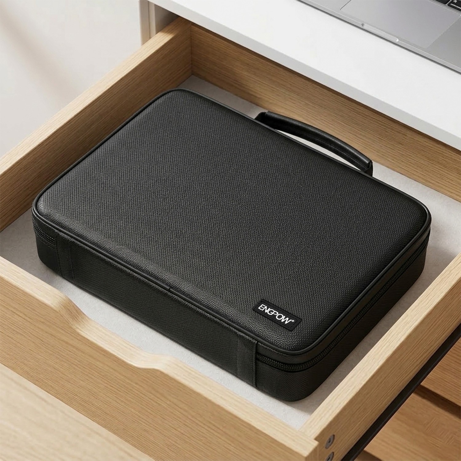 ENGPOW Battery Organizer, Fireproof Battery Organizer Storage Case with Tester