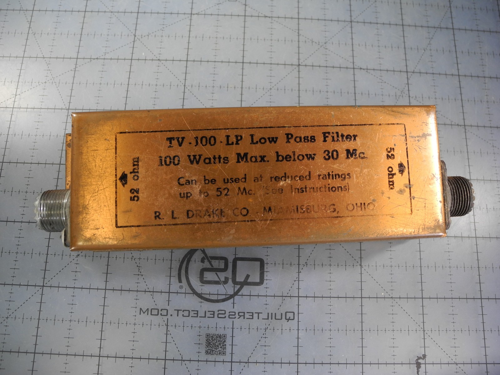 RL Drake Ham Radio HF TV-100-LP Low Pass Filter 100 Watts Max. 52 Mc. (Free Ship