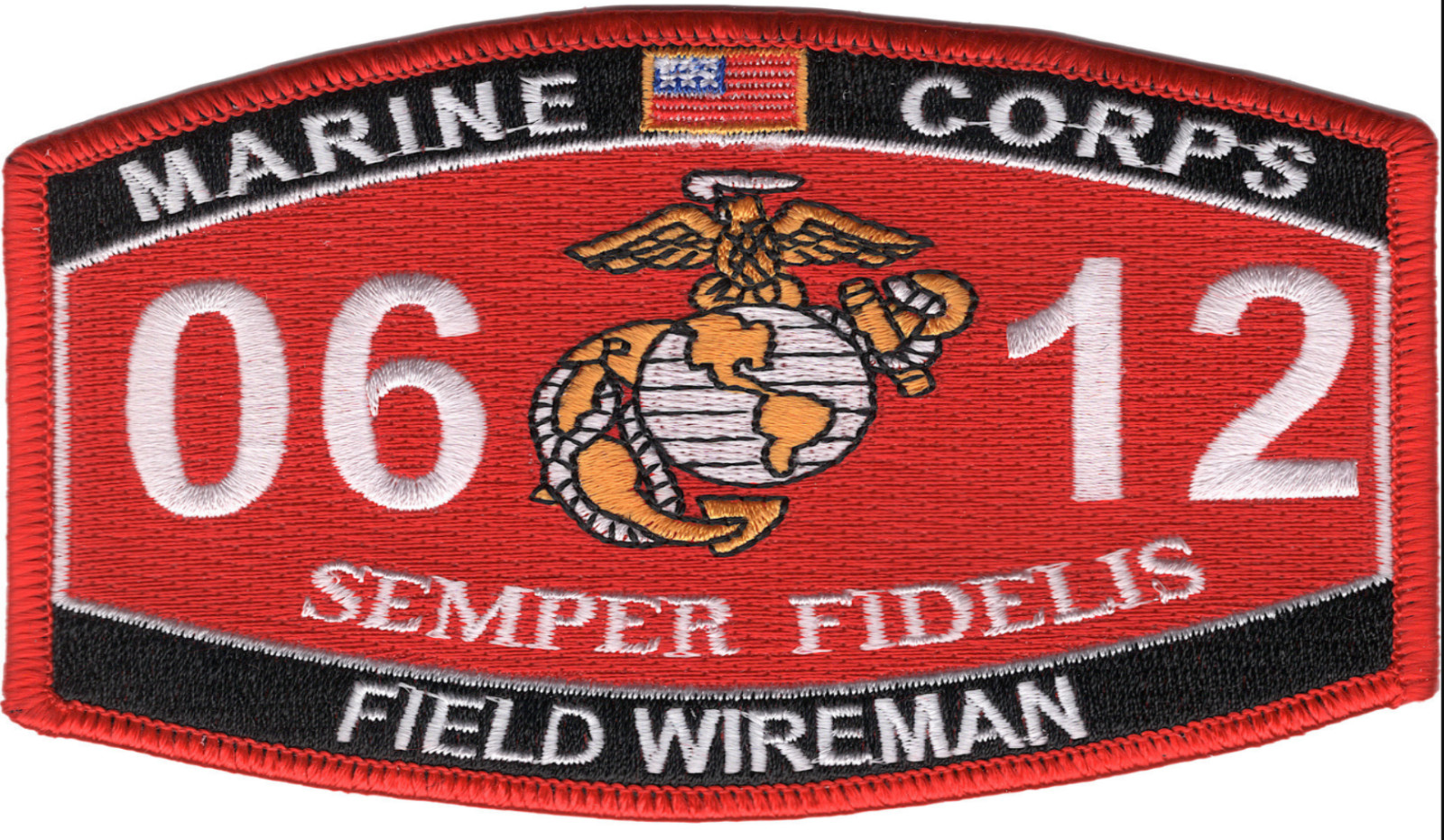 4.5" MARINE CORPS MOS 0612 FIELD WIREMAN EGA EMBROIDERED PATCH