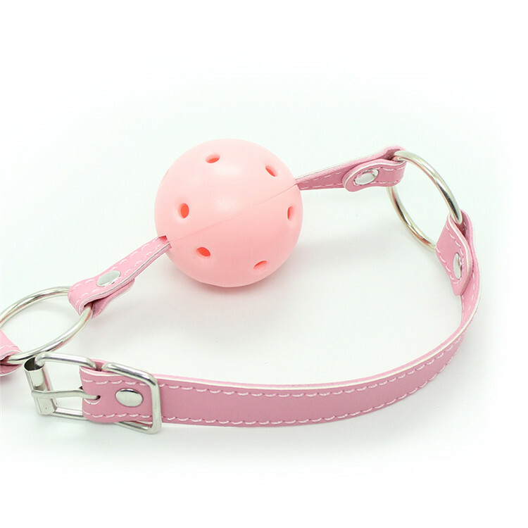 Open Mouth Balls Gags Breathable Adjustable PU Leather Belt Harness Binding