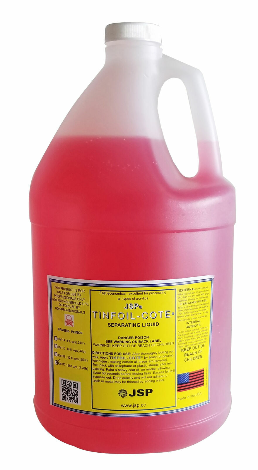 JSP®HI-VISCOSITY TIN FOIL-COTE SEPARATING LIQUID 1gallon (de117hv)