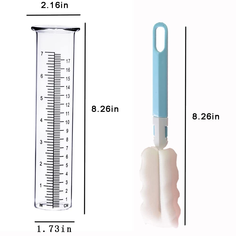 BIUWING 7 inch Rain Gauge 2.16 x 8.26 inches, 2pcs Tube