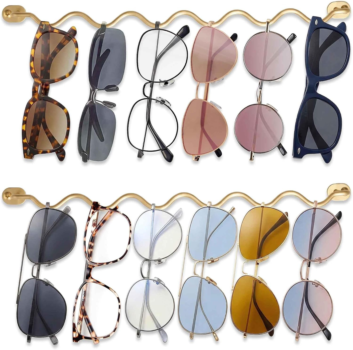 Sunglass Organizer Glasses Holder: Modern Metal Sunglass Holder Stand with Space