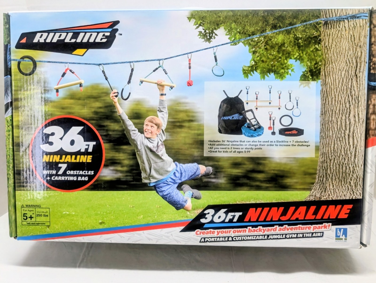 Ripline 36ft Ninjaline Portable and Customizable Jungle Gym System BBRAND NEW