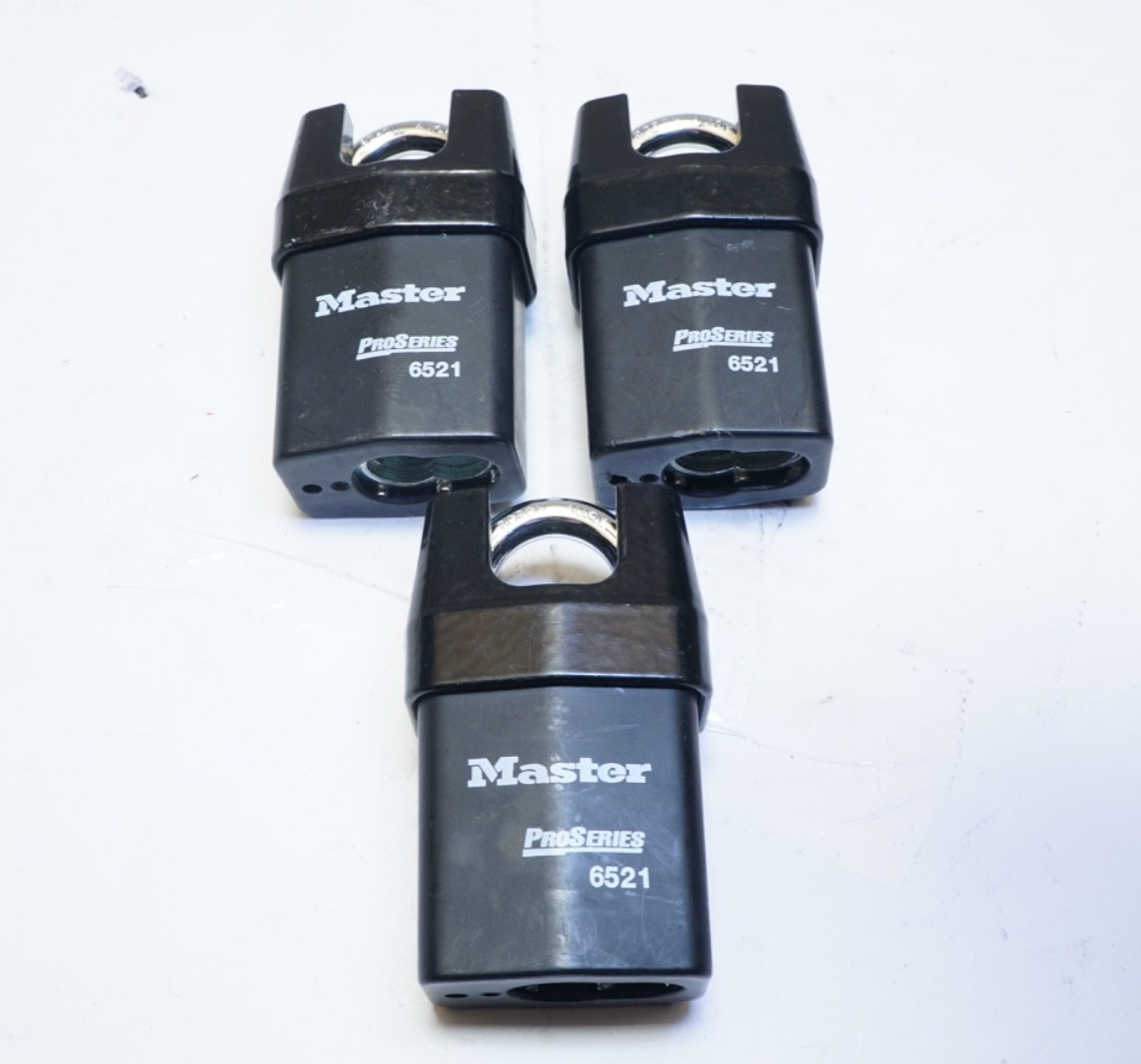 Lot of 3 Master Lock 6521WO No. 6521 ProSeries Padlock without Cylinder ShipFREE