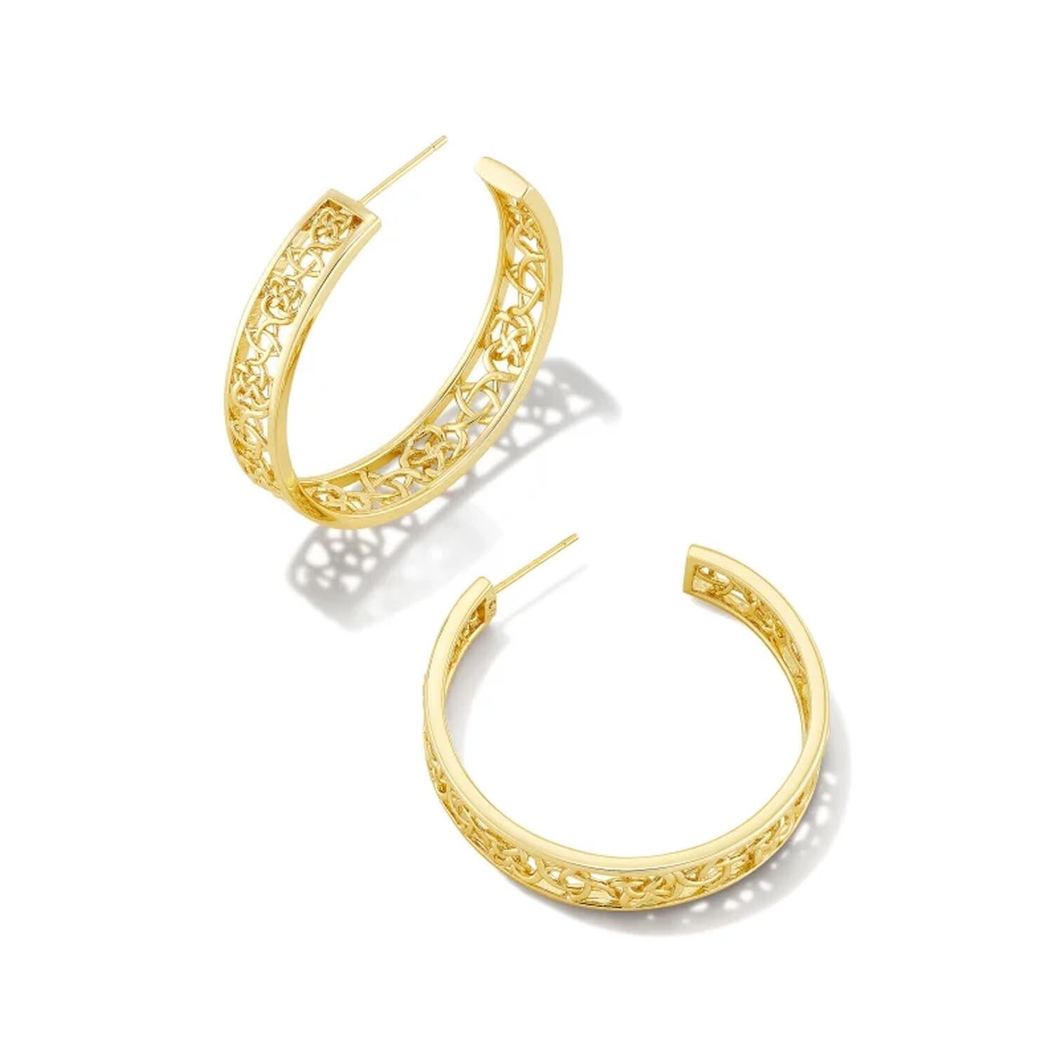 Kendra Scott Kelly Hoop Earring, 14k Gold Plated Brass, Fashion Jewelry for W...