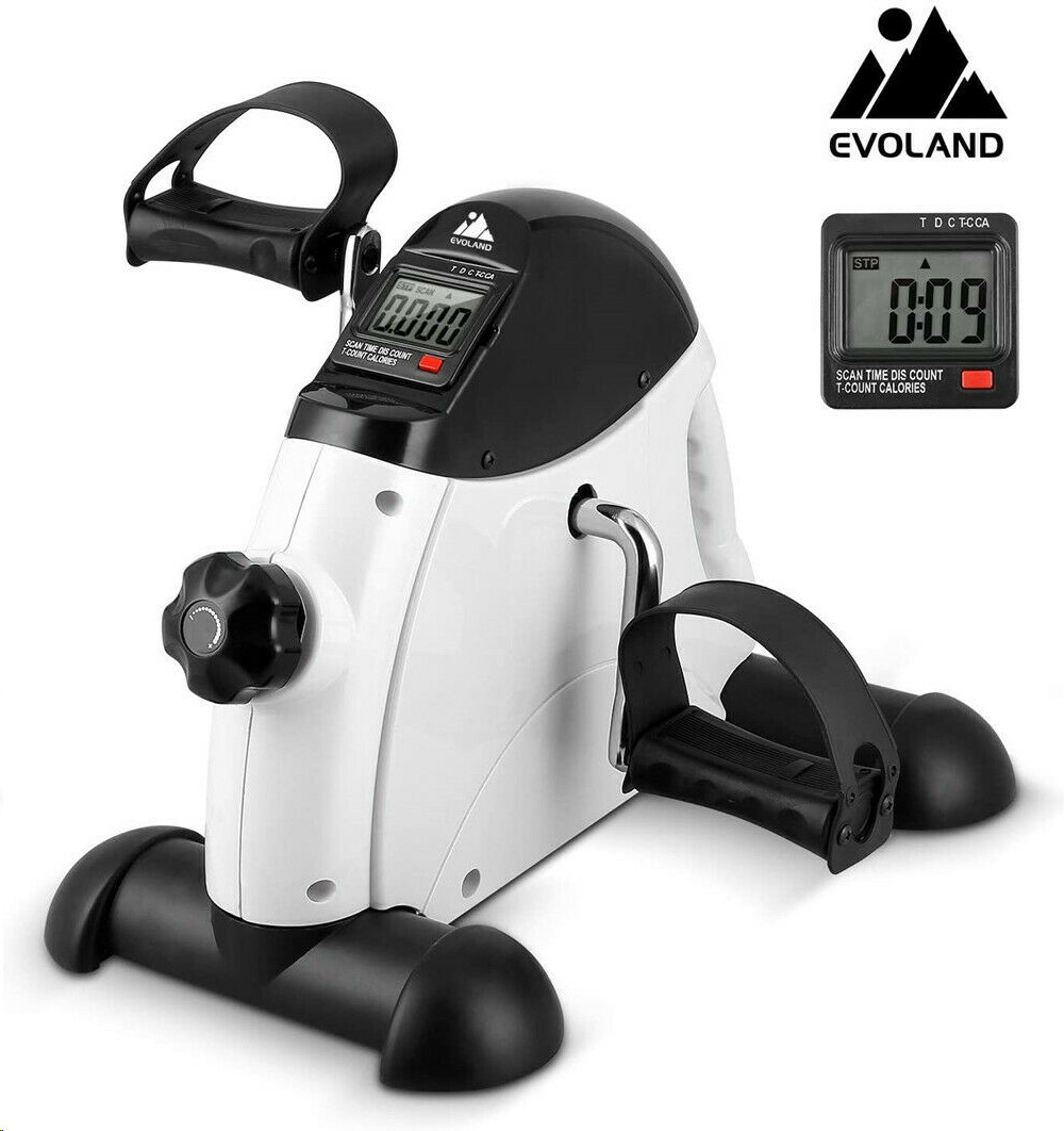 Portable Pedal Stationary Bike Under Desk Fitness Exercise Machine w/LCD Display
