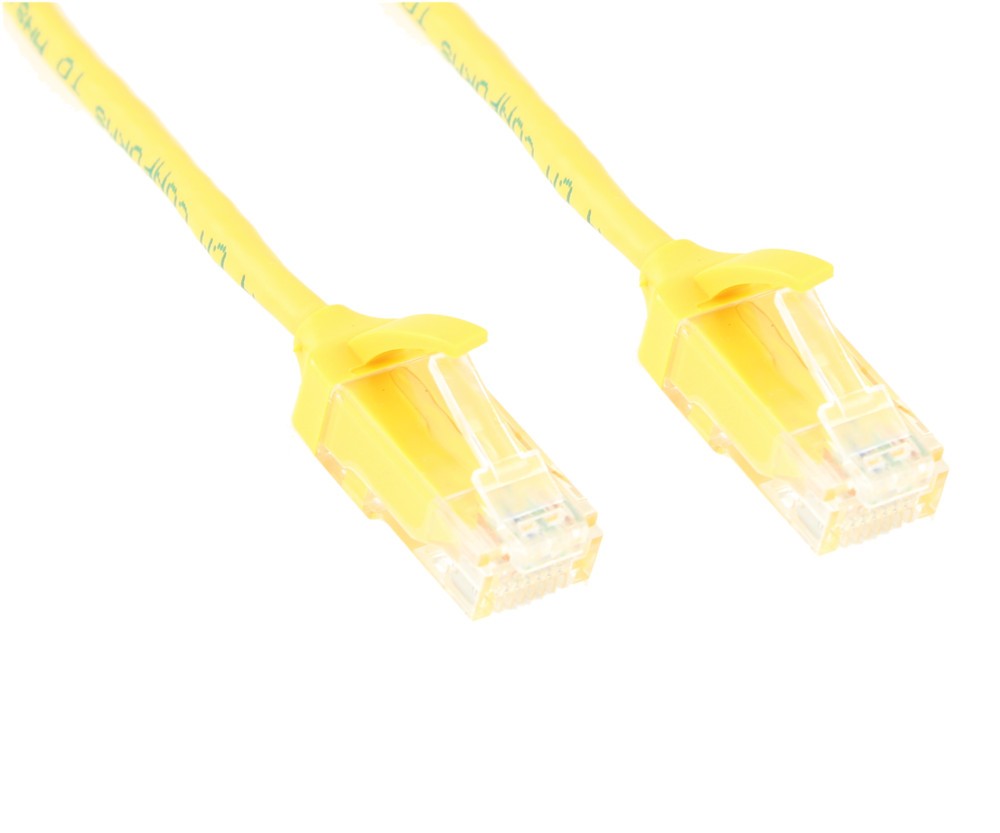 5ft Cat6 SLIM Ethernet RJ45 Patch Cable  Stranded  Snagless Booted  YELLOW