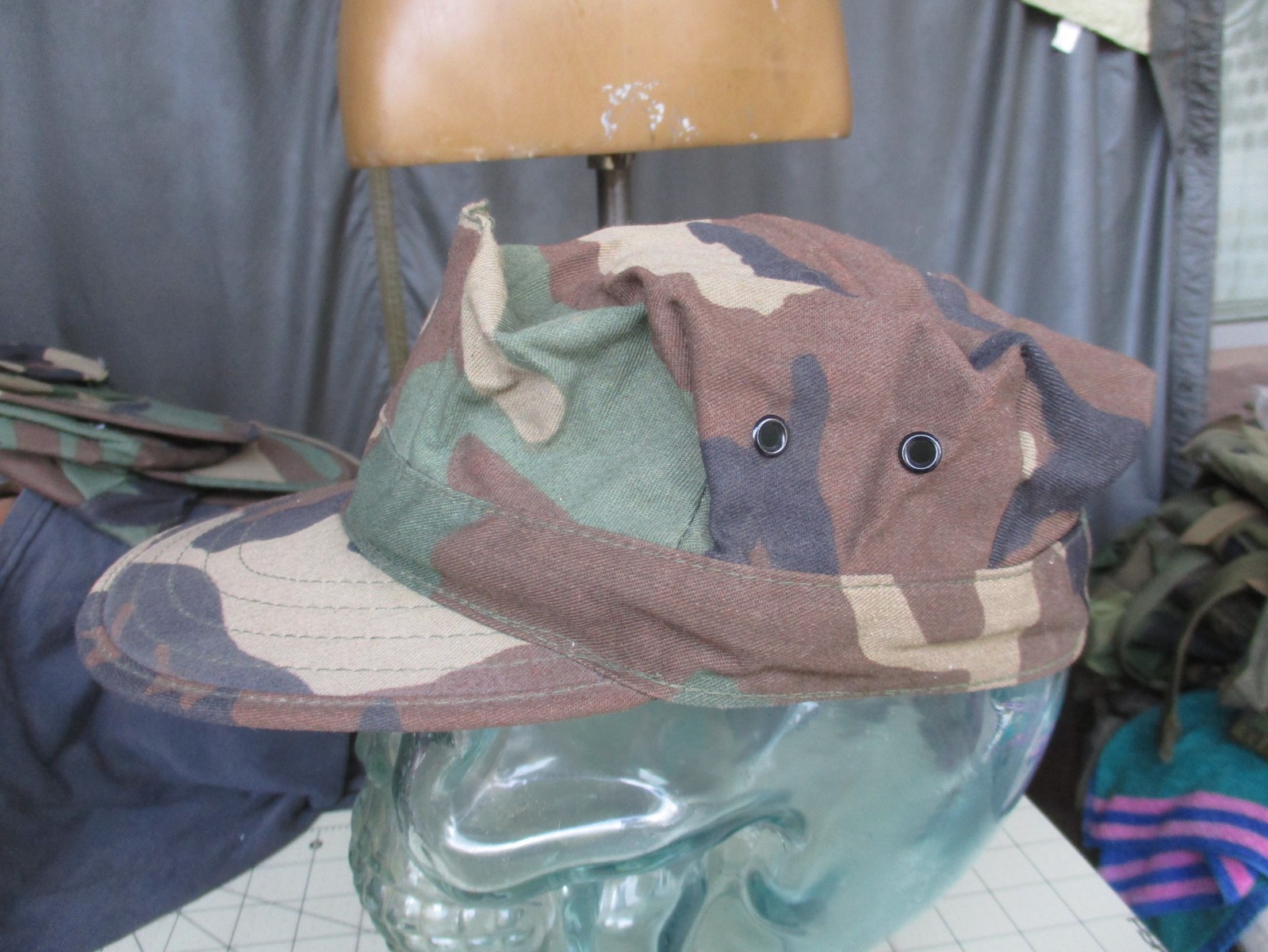 USMC 1983 Woodland, M81 BDU Marine Corps EGA Cover, Unissued Hat, MEDIUM