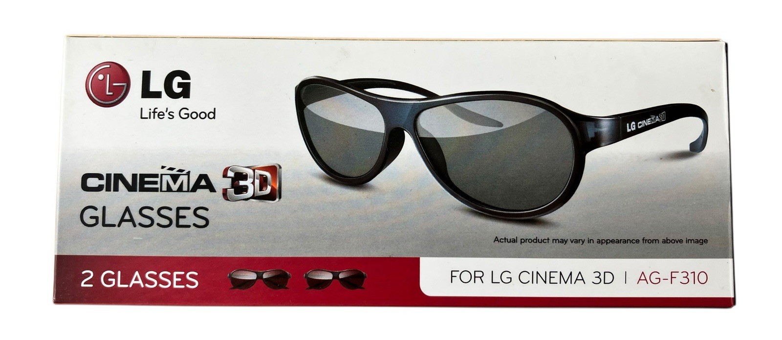 Set Of 2 New LG Cinema 3D Glasses For LG LCD TV Life's Good AG- F310