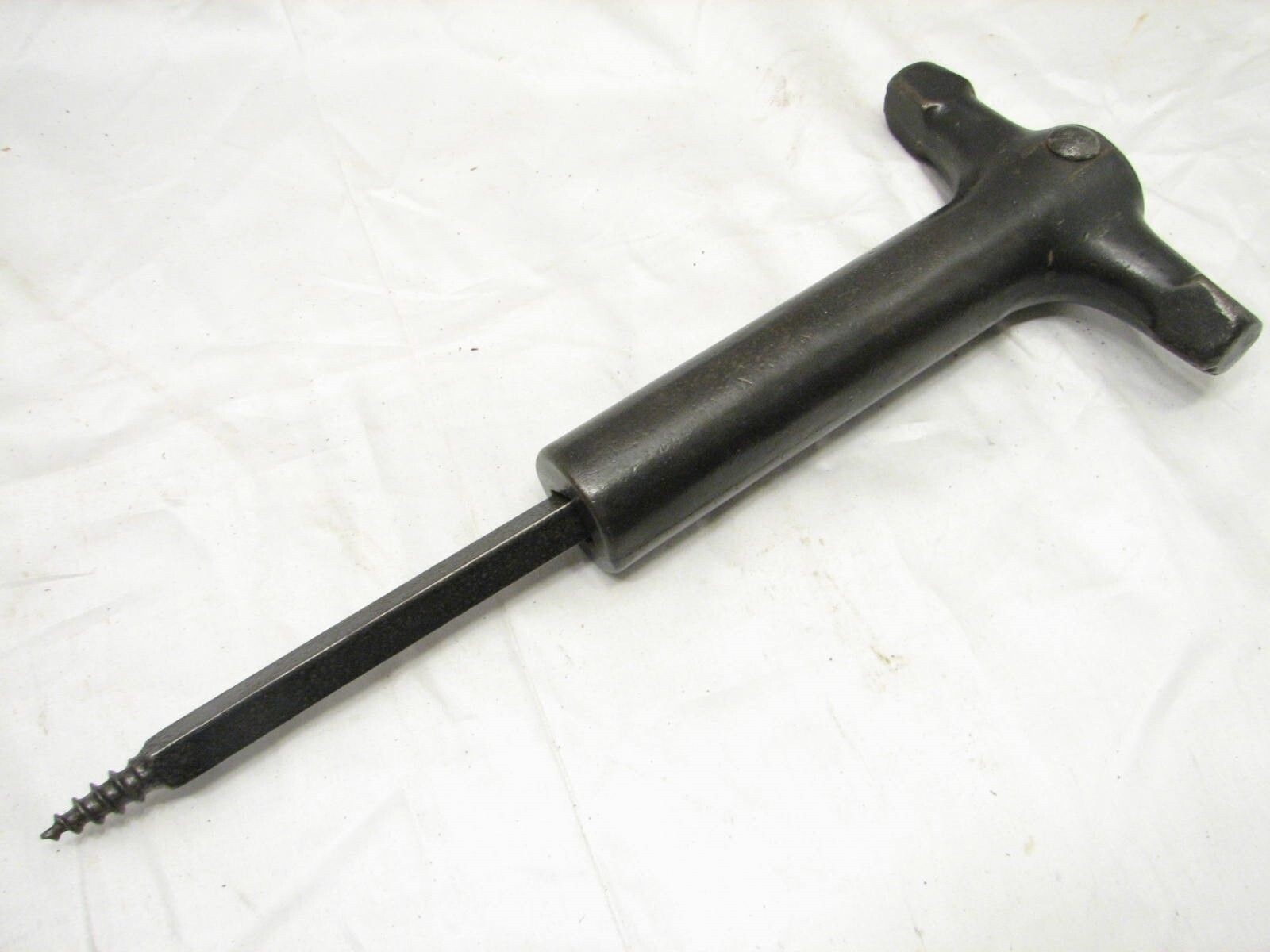 Unusual Square Poll Hammer w/Corkscrew Wine Cellar Tool Gimlet Combination