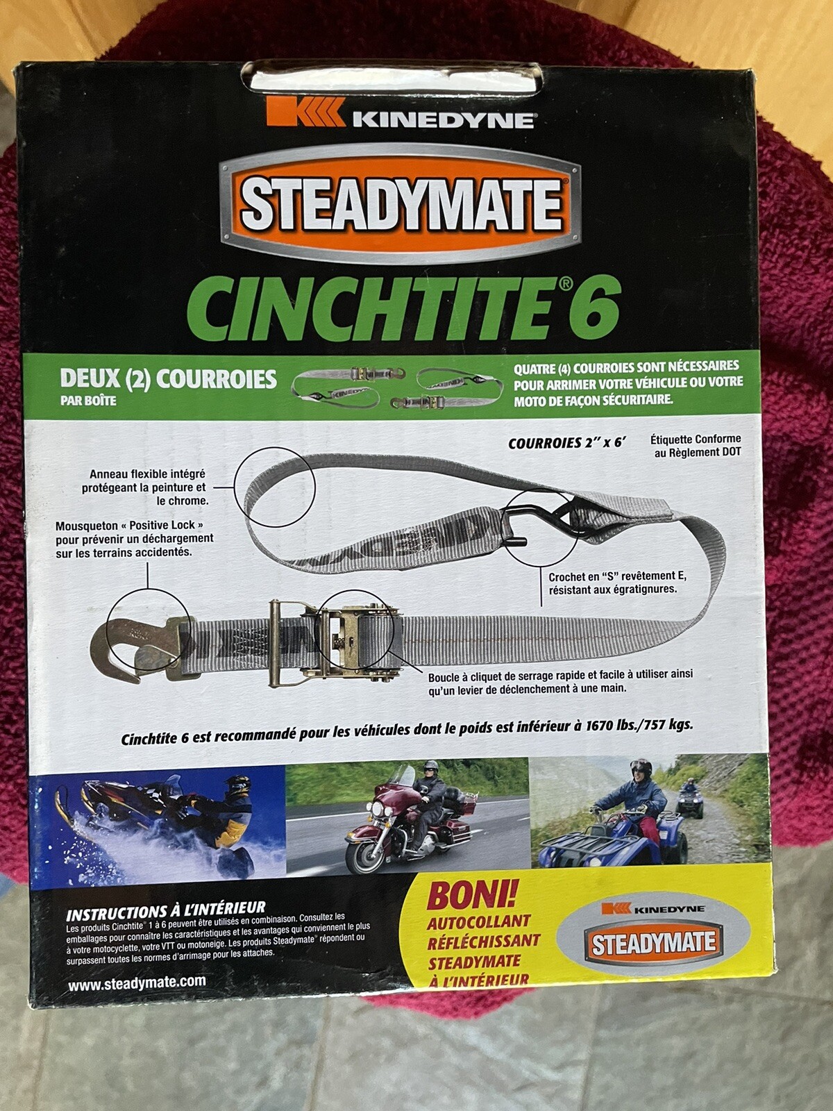 KINEDYNE STEADYMATE CINCHTITE6 TIE DOWN STRAPS 15470-NEW