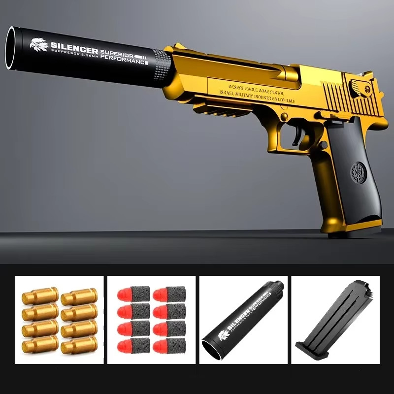Desert Eagle Soft Bullet Toy Shell Ejecting USP Blaster Gift for Kids