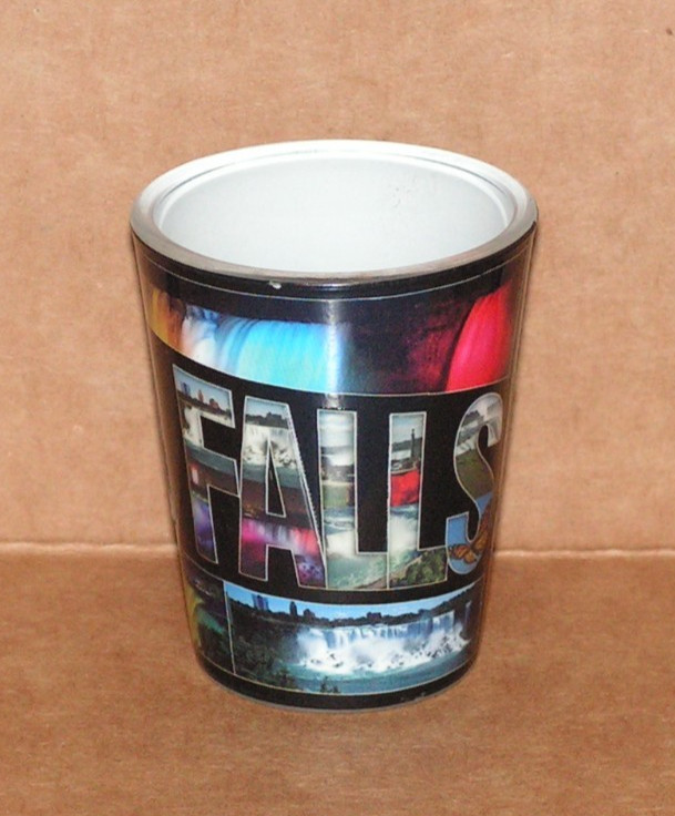 Embossed Niagara Falls Shot Glass Travel Souvenir New York Canada