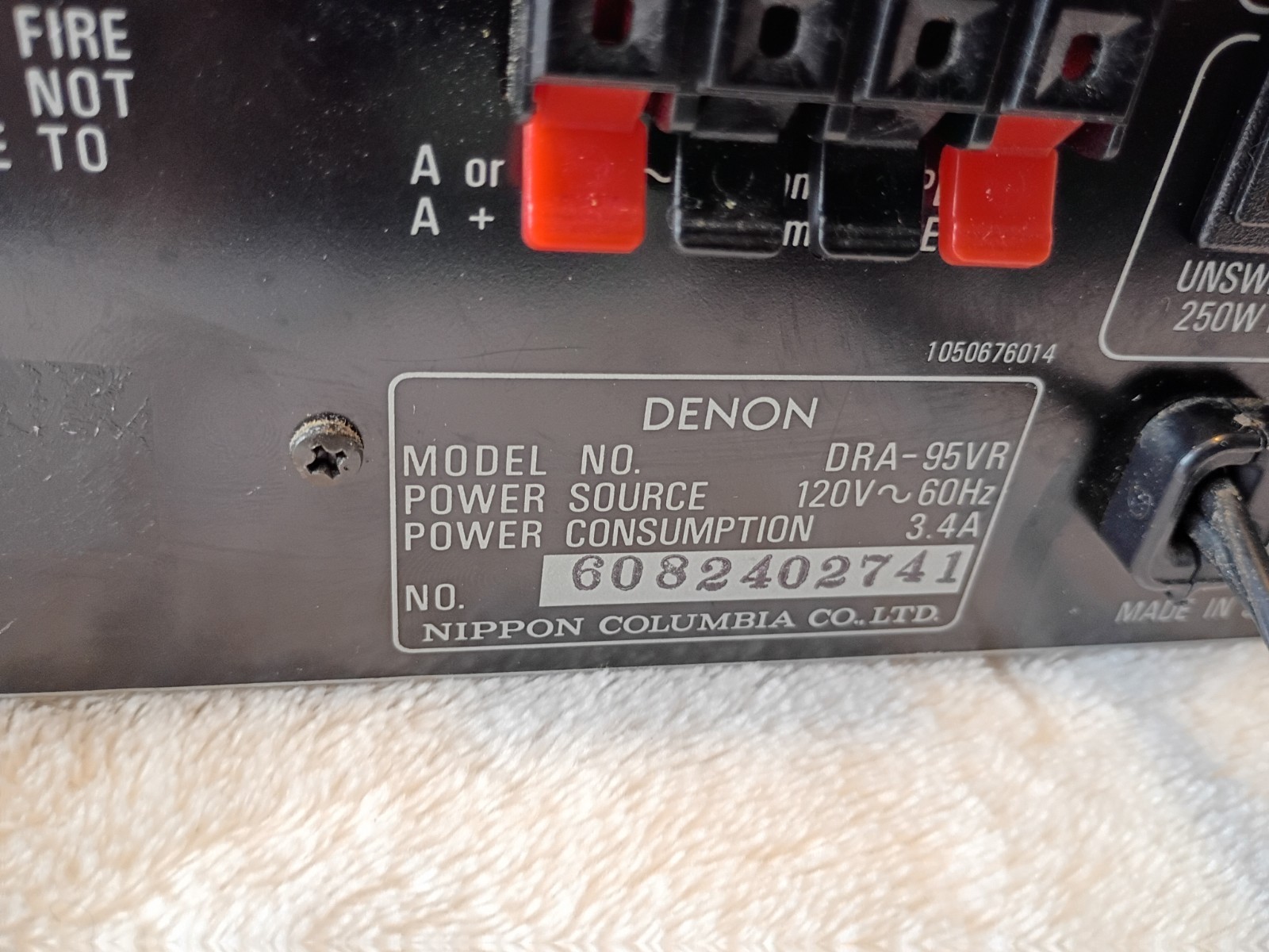 Denon Dra-95vr Precision Audio Component/AV Receiver, TESTED✓ Vintage
