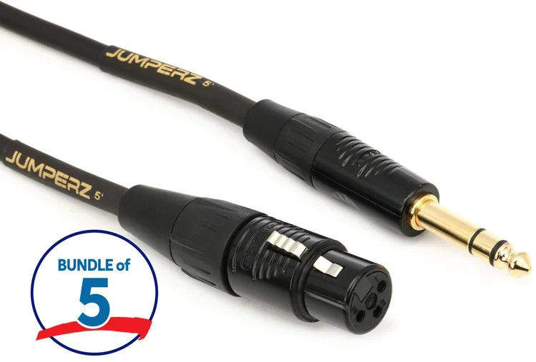 JUMPERZ JGTRSXF-5 Gold Cable - 5 foot (5-Pack)