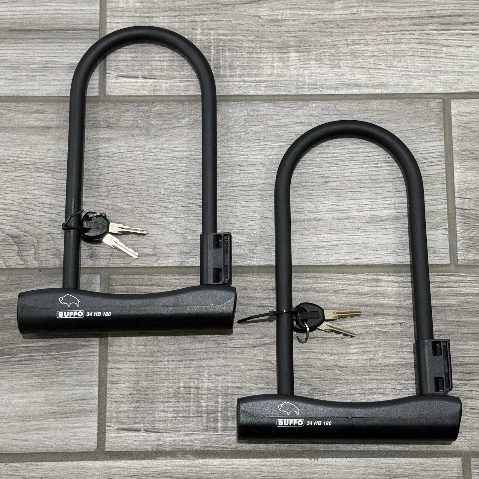 2 ABUS Buffo 34 U-Lock - 4 x 9”, Keyed, Black, 12mm Diameter