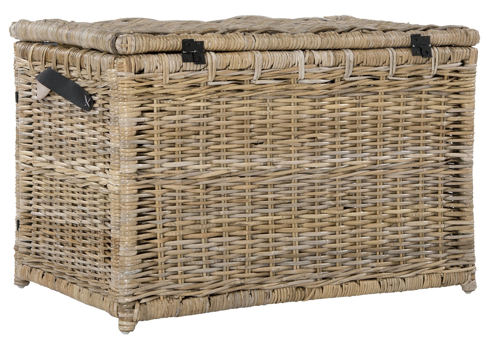HPM9004B Michael 35" Wicker Storage Trunk, Collapsible for flat storage, Ratt...