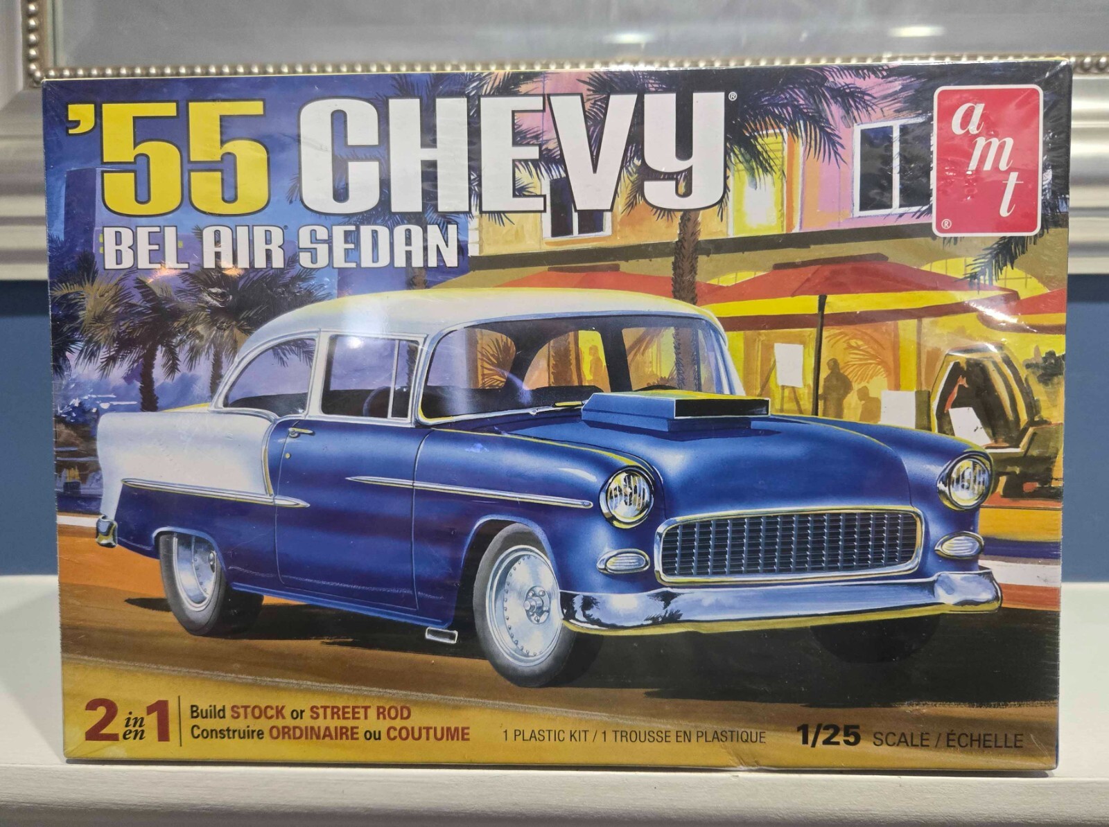 New AMT 1955 Chevy Bel Air Sedan 2-In-1 ~ 1:25 Model Kit 1119 ~ Factory Sealed