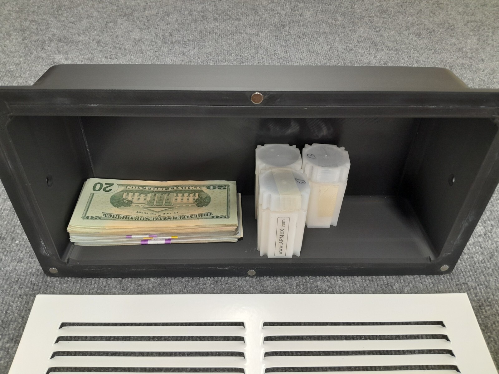 Hidden Wall Safe Air Vent Cover  420 stash box, FITS FULL SIZE Glock HANDGUN.