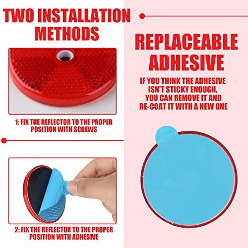 Red 16 Pack Front Round Reflector for Driveway Fence Posts Trailers
