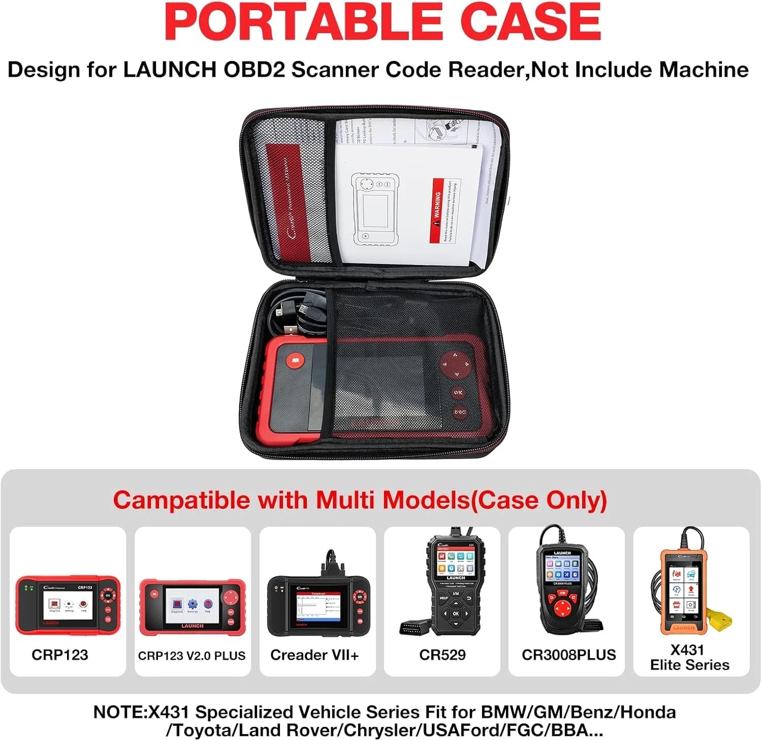 Protective EVA Carry Case For OBD2 Scanner Diagnostic Tool Storage