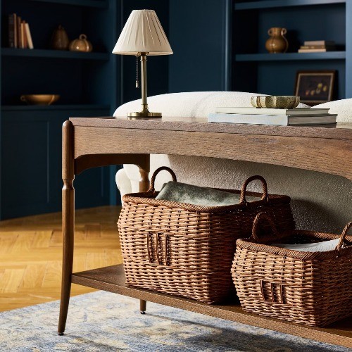 Medium Square Rattan Harvest Basket - Threshold designed with Studio McGee