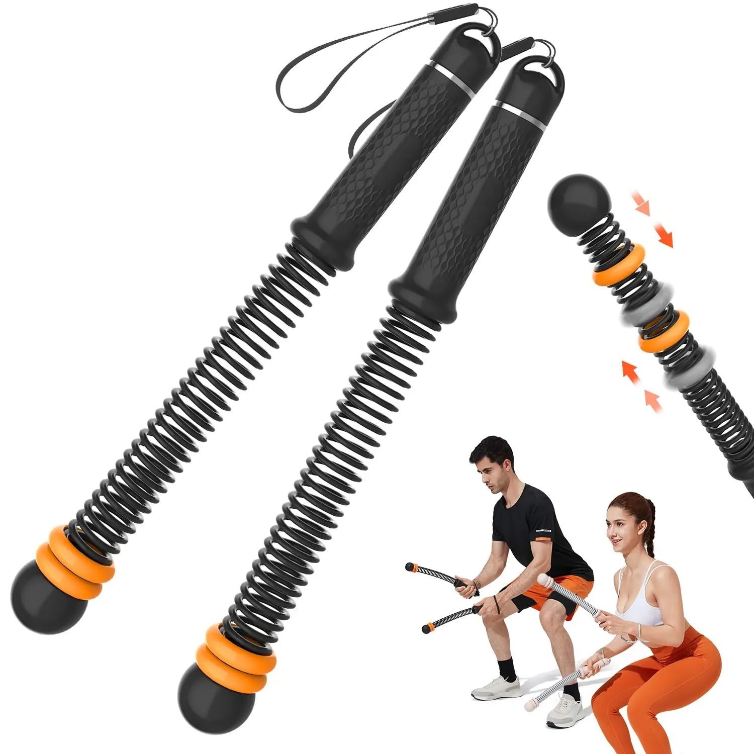 Ropeless Battle Ropes with Adjustable Weights, Cordless Heavy Battle Rope for...
