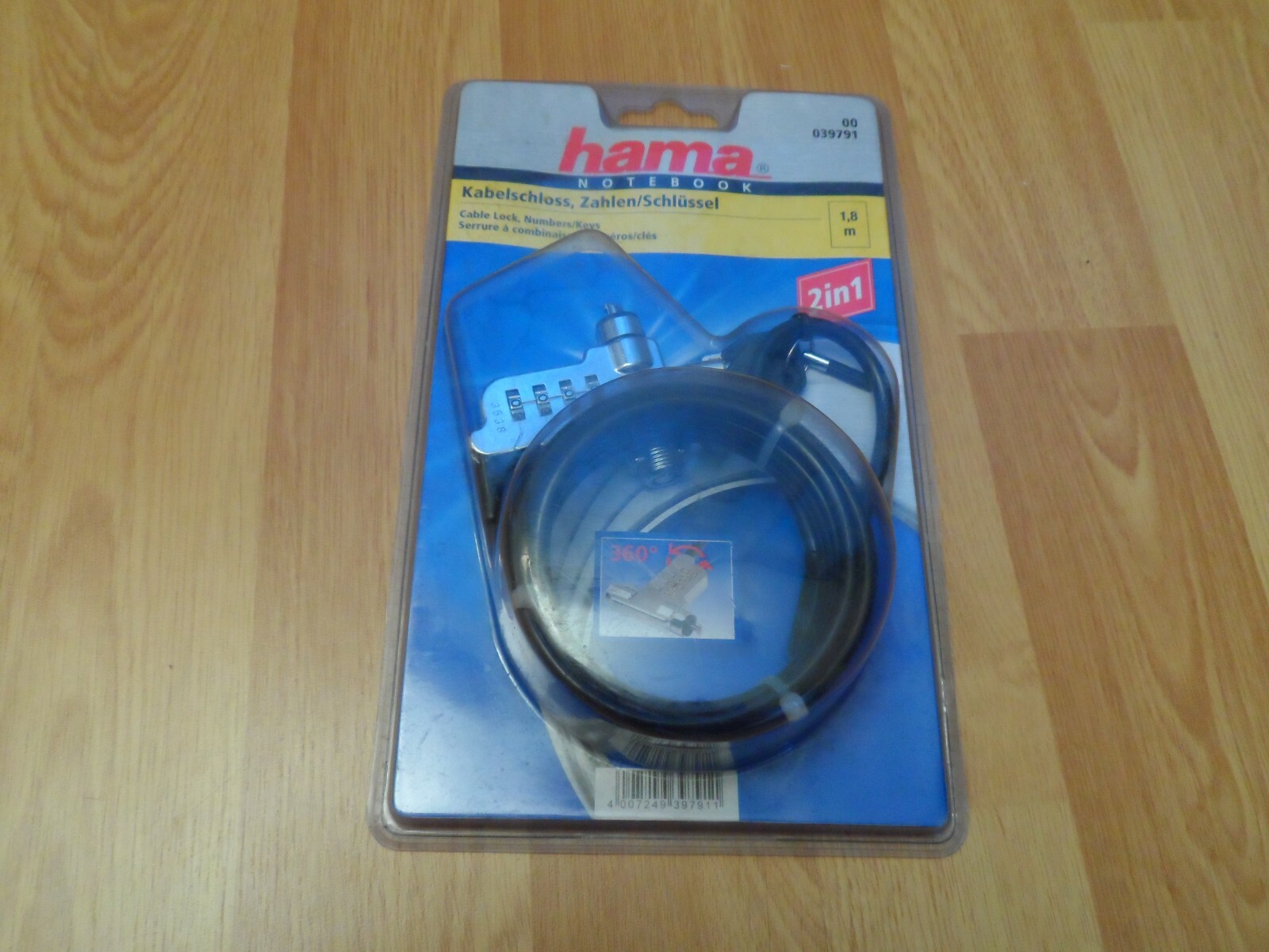 NEW Hama Laptop Cable Lock and key Combination Lock Fast Free Ship!