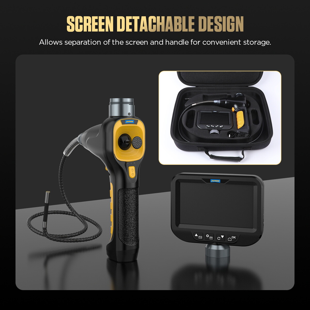 Industrial Endoscope Camera 360° Articulating Borescope Inspection 4-Way 360°