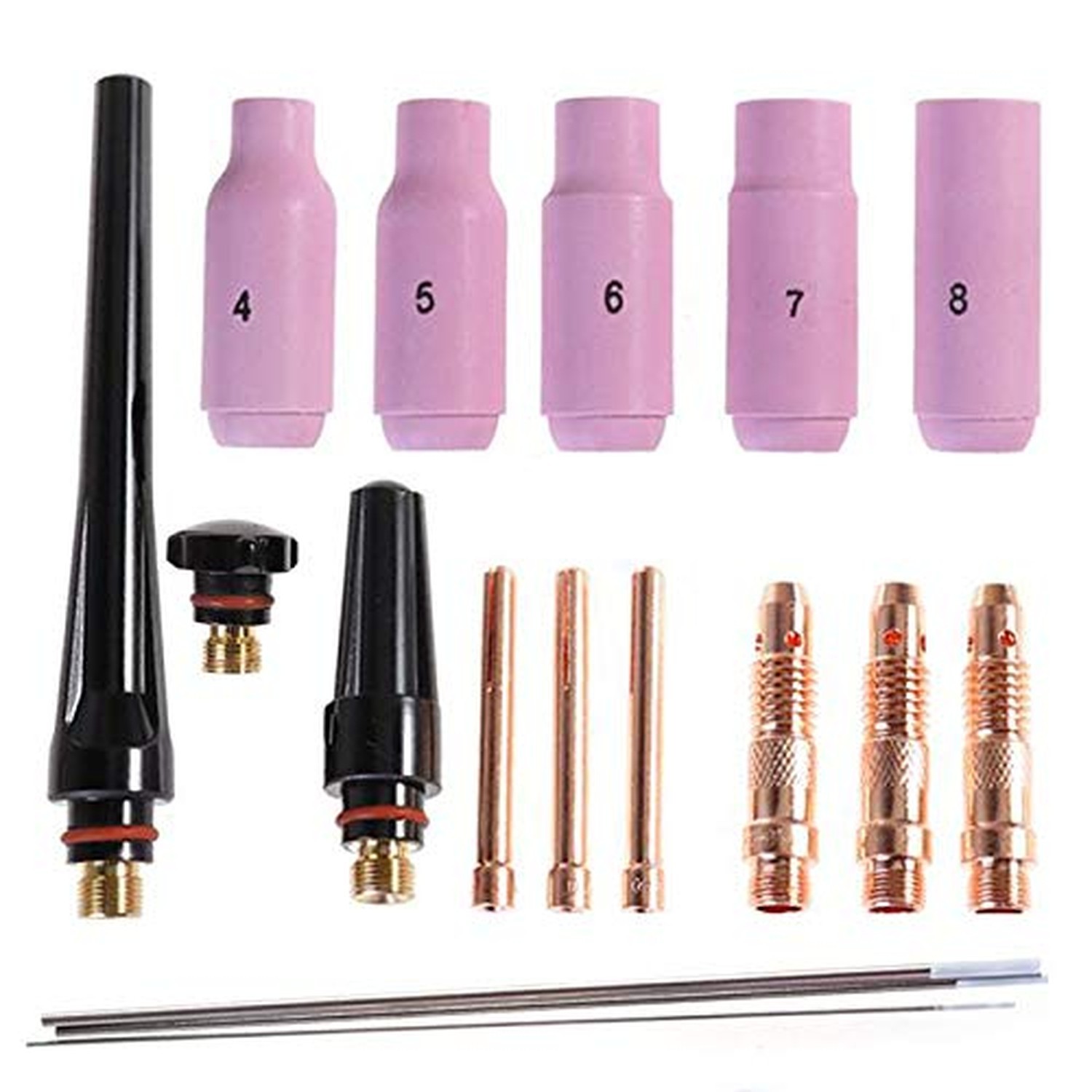 17pcs welder TIG welding torch Collet Body nozzle kit Tungsten electrode | fo...