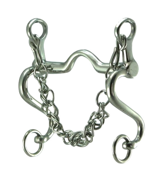 Stainless Steel Western Horse Curb Bit with Curb Chain – 4.5" to 7"