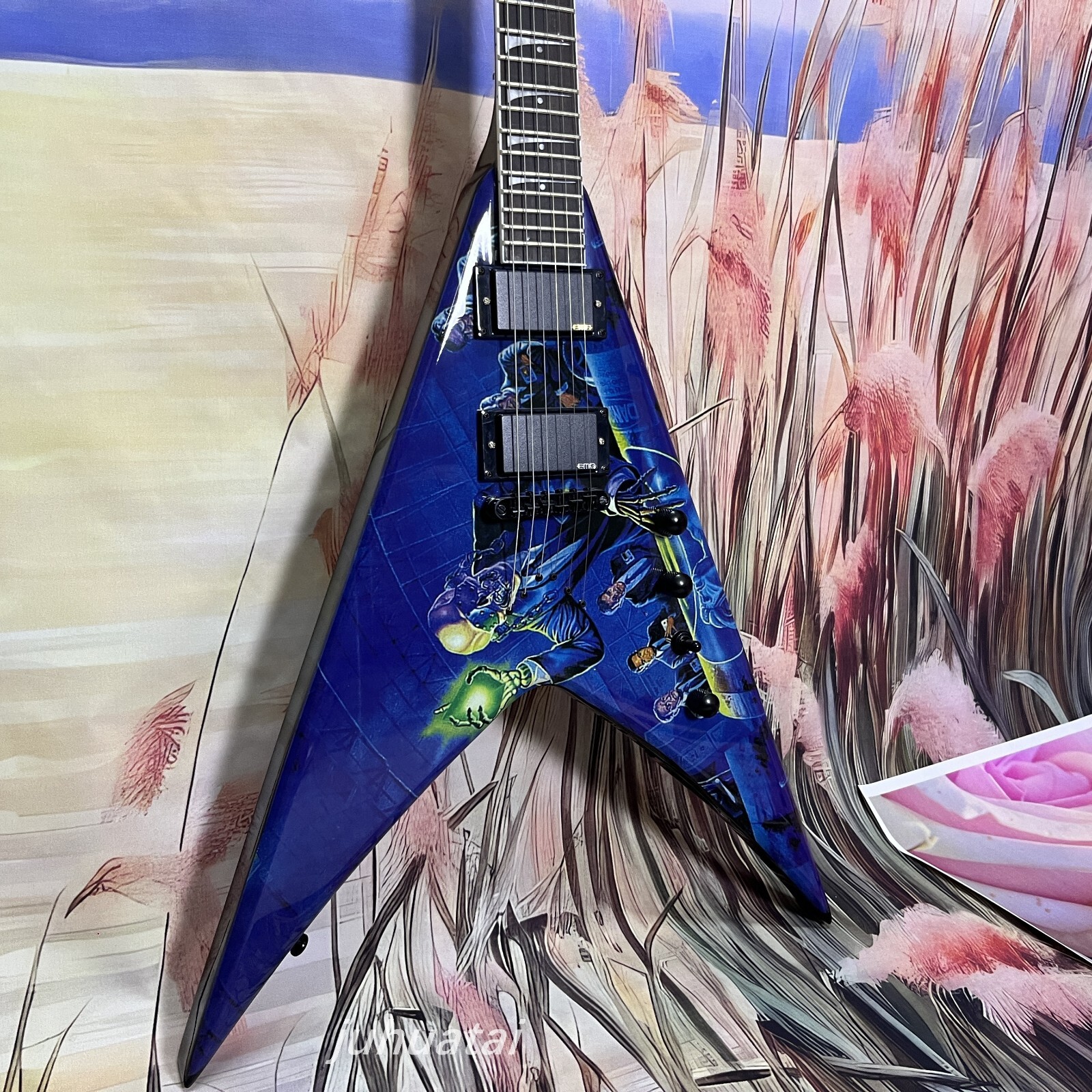 Solid Electric Guitar Dave Mustaine V Rust In Peace Active pickup 6 strings