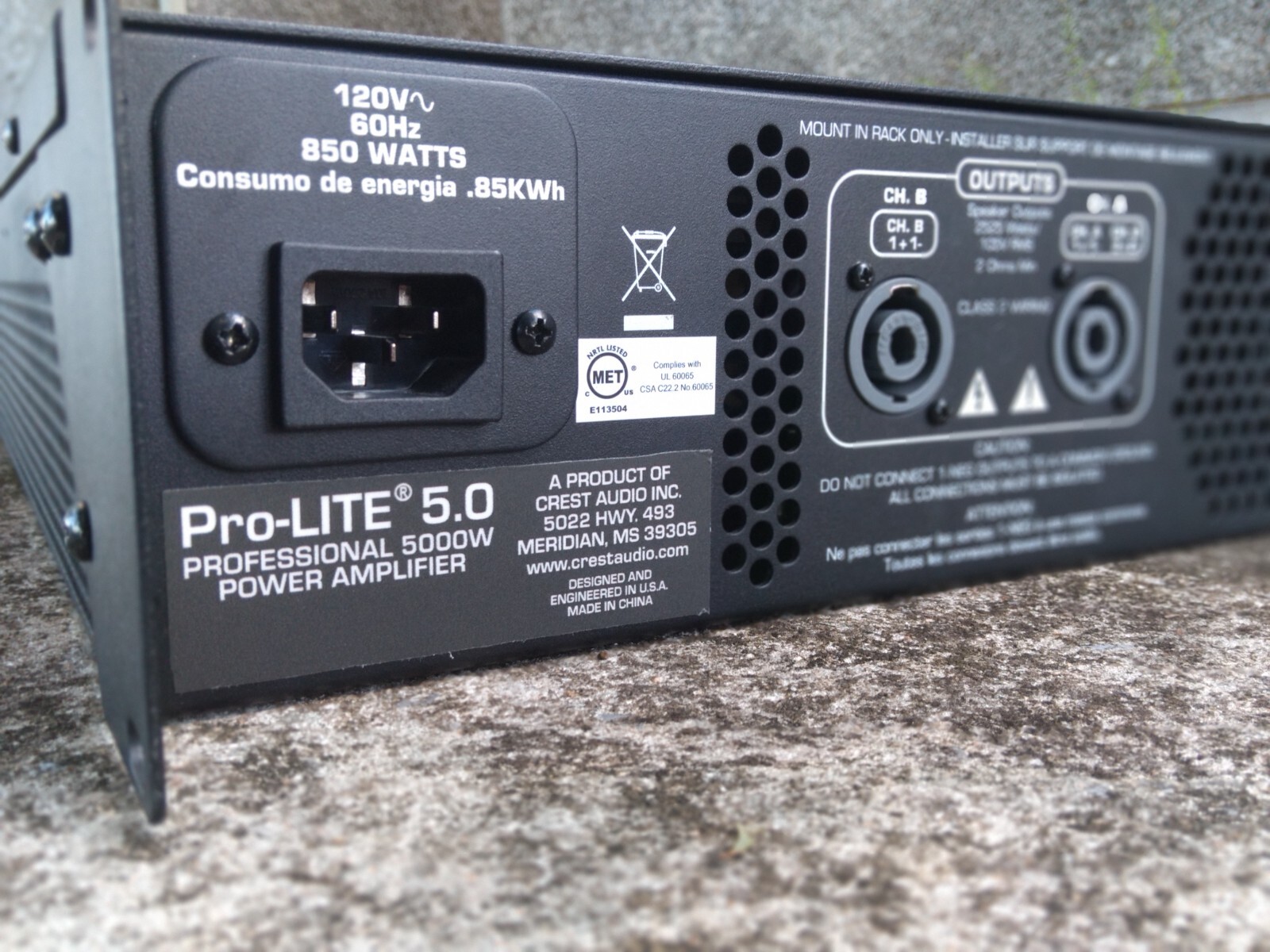 Crest Audio Pro-LITE 5.0 5000W Professional Ultra-Efficient Power Amplifier