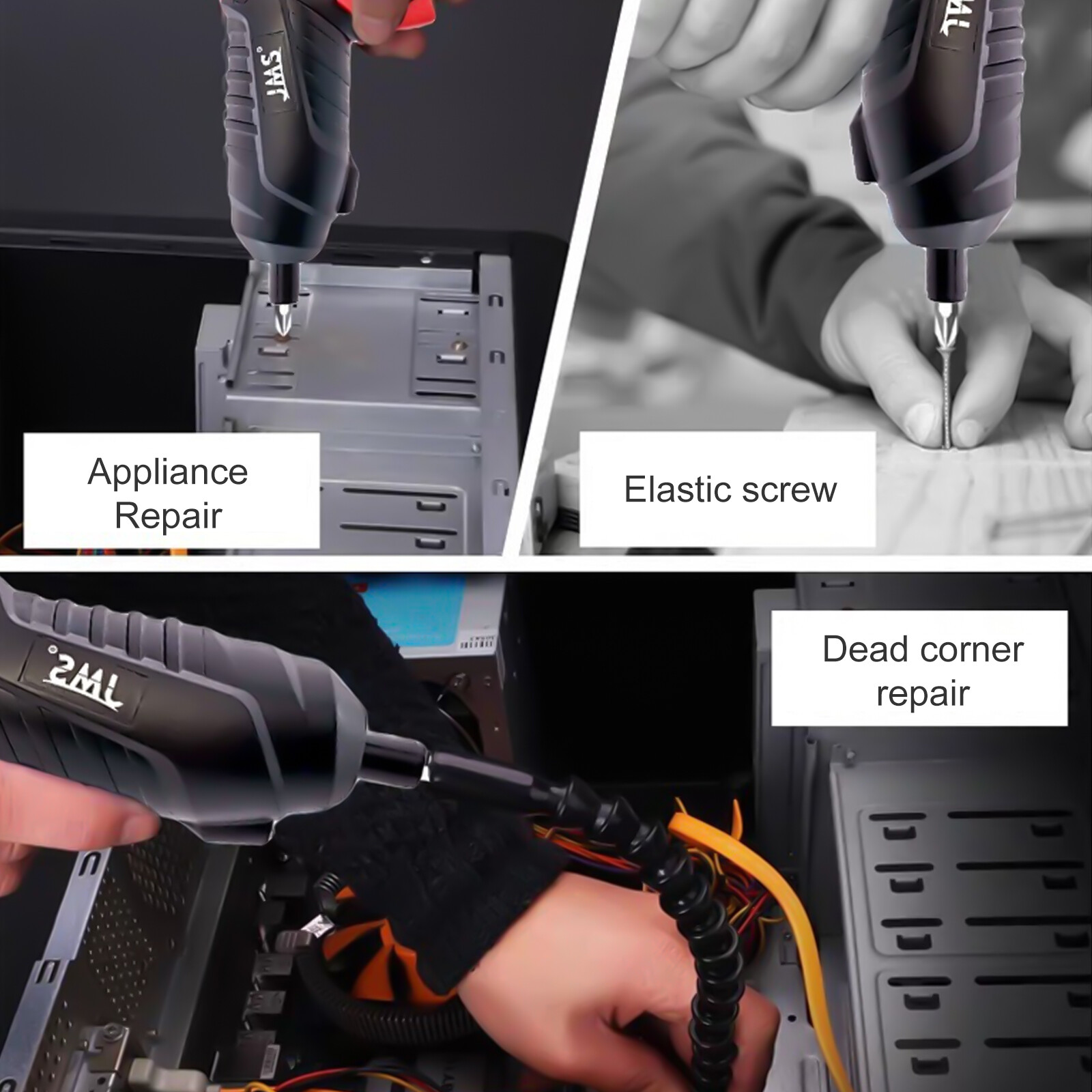 47PCS Electric Screwdriver Rechargeable Mini Drill 3.6V Cordless Power Tools Set