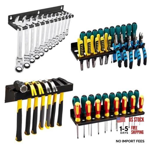 4Pcs Wall Mount Tool Organizer Set,Include Screwdriver Organizer,9mm-24mm