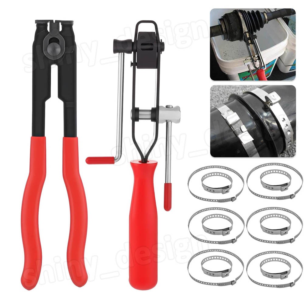 14pcs CV Joint Boot Clamp Pliers with CV Boot Clamps Kit Ear Type Banding Tool