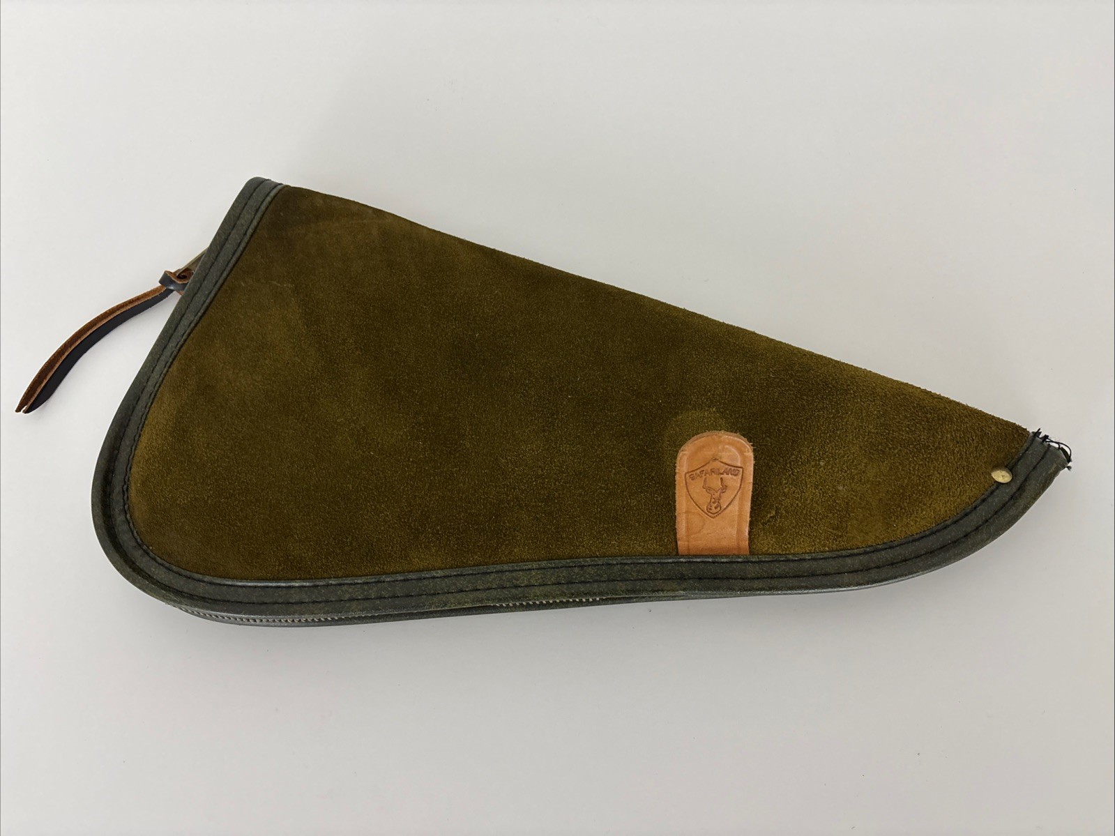 Vintage Safariland Suede Leather Pistol Rug Case Lined USA 14x7