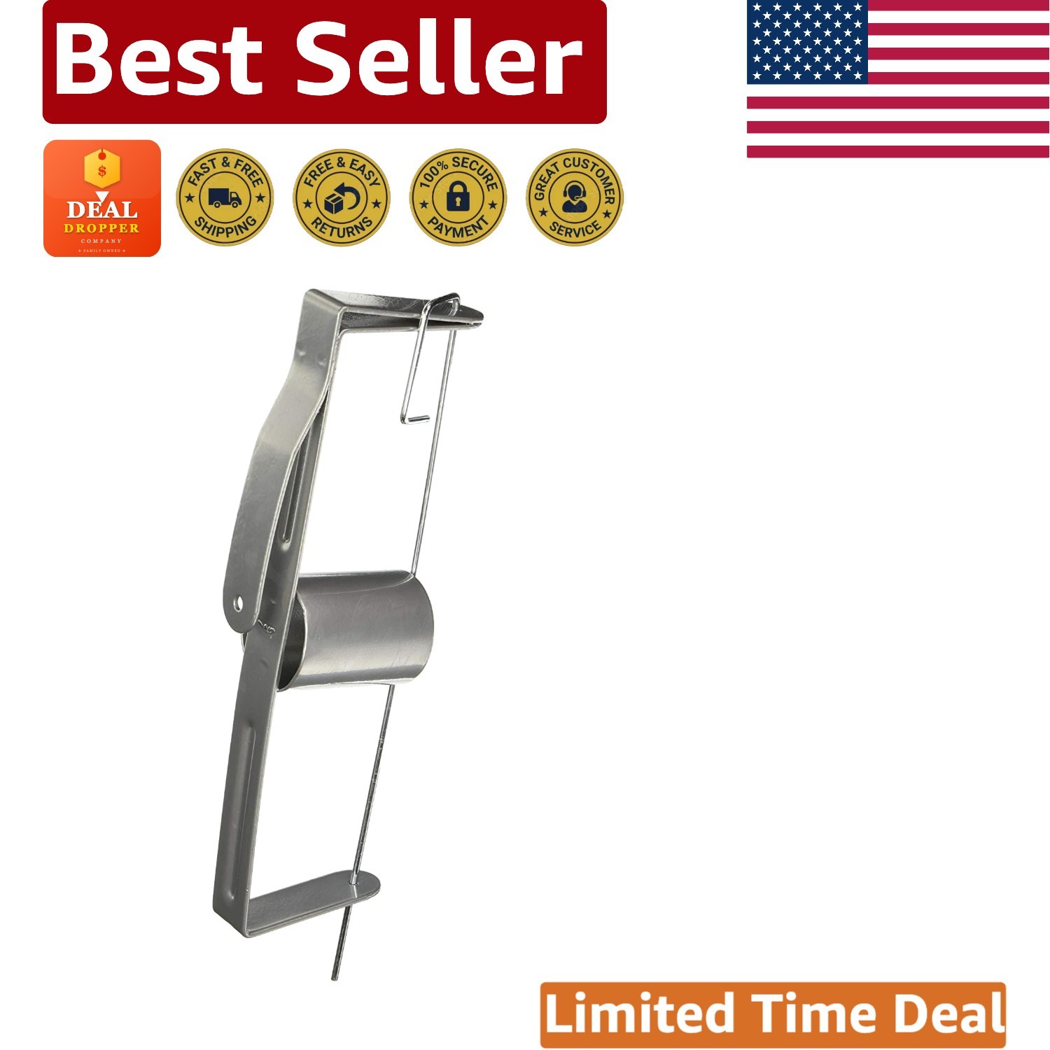 Rust-Resistant Drywall Tape Holder - Holds 500 Feet, Quick Change Retaining Pin