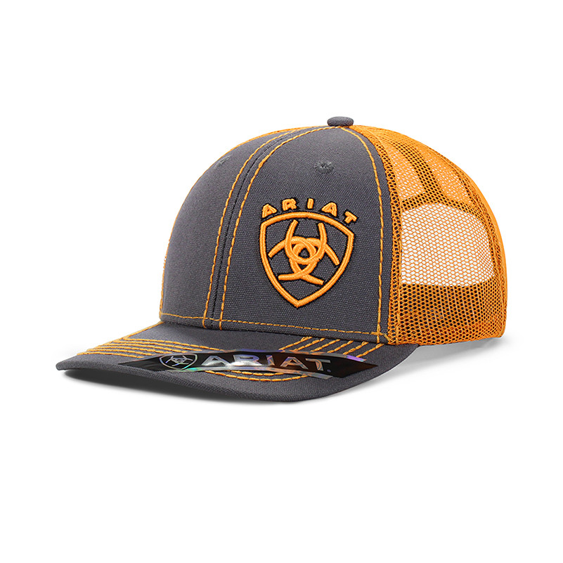 Ariat Grey With Orange Accents - Hats Cap - 1595126