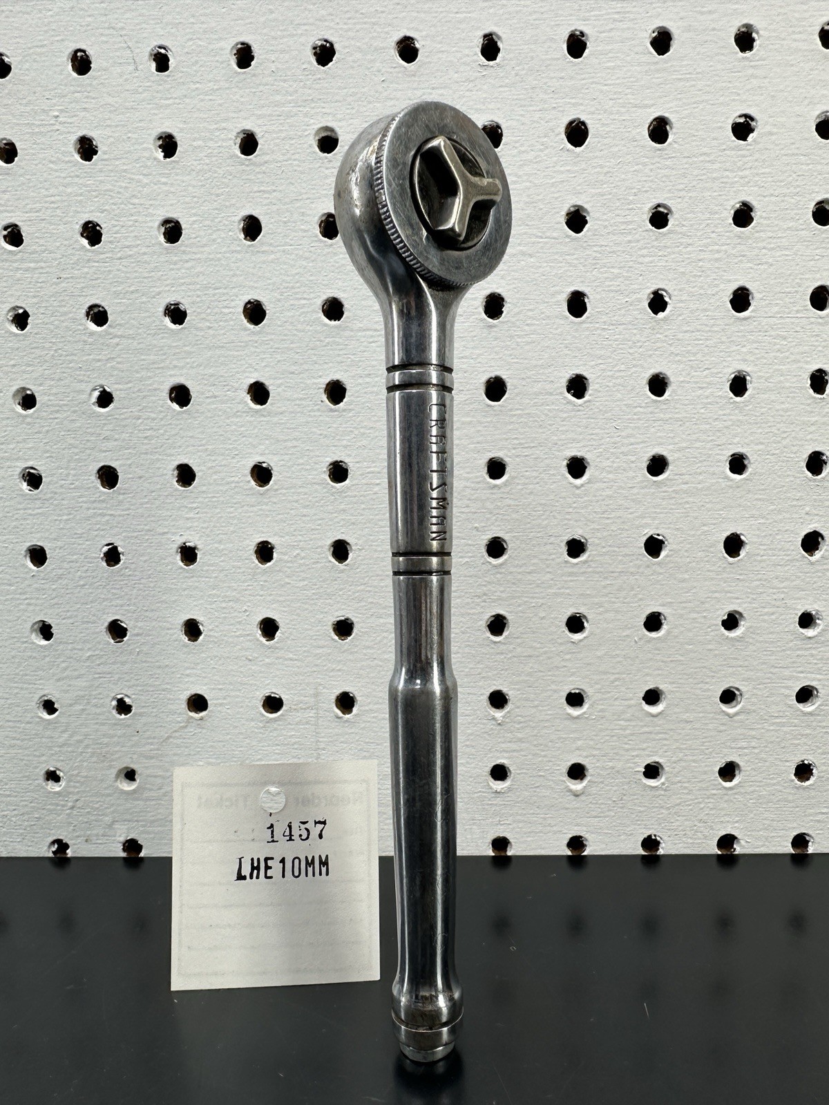 Used Vtg CRAFTSMAN Knurled Thumbwheel 3/8" Drive Ratchet Polished Handle 943796