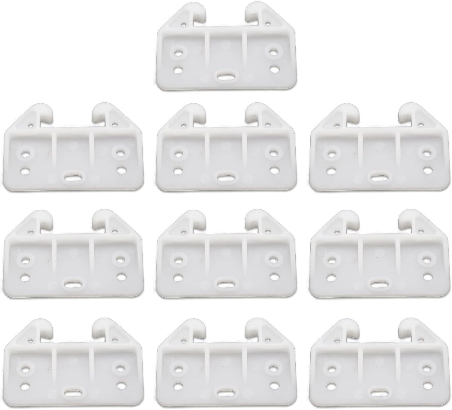 Joyangy 10 Pack Drawer Guides, White Plastic Rear Brackets with Screws