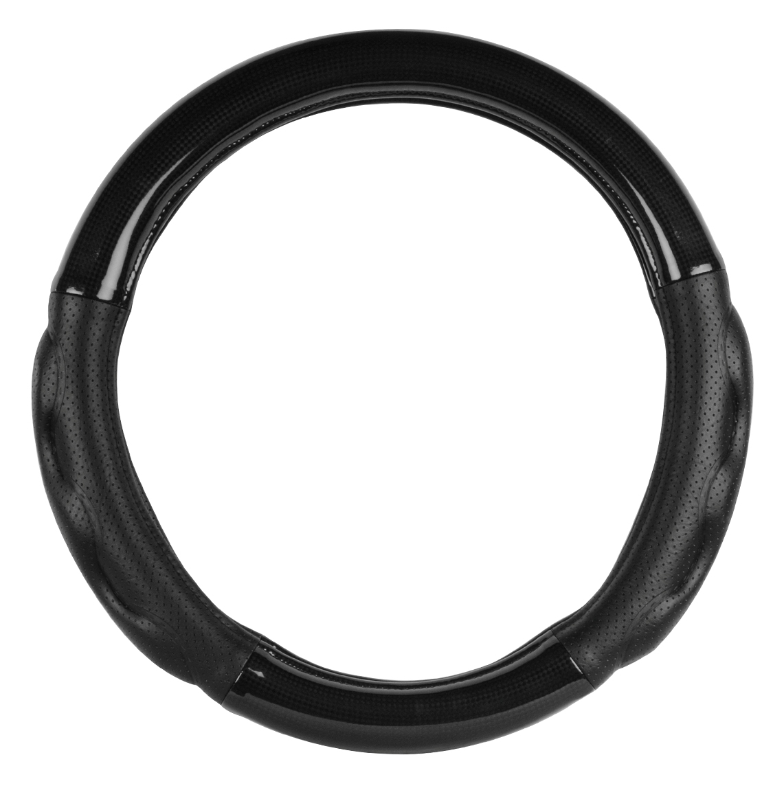 Steering Wheel Cover (18") Heavy Duty Black Carbon Fiber w/Comfort Pads - Truck