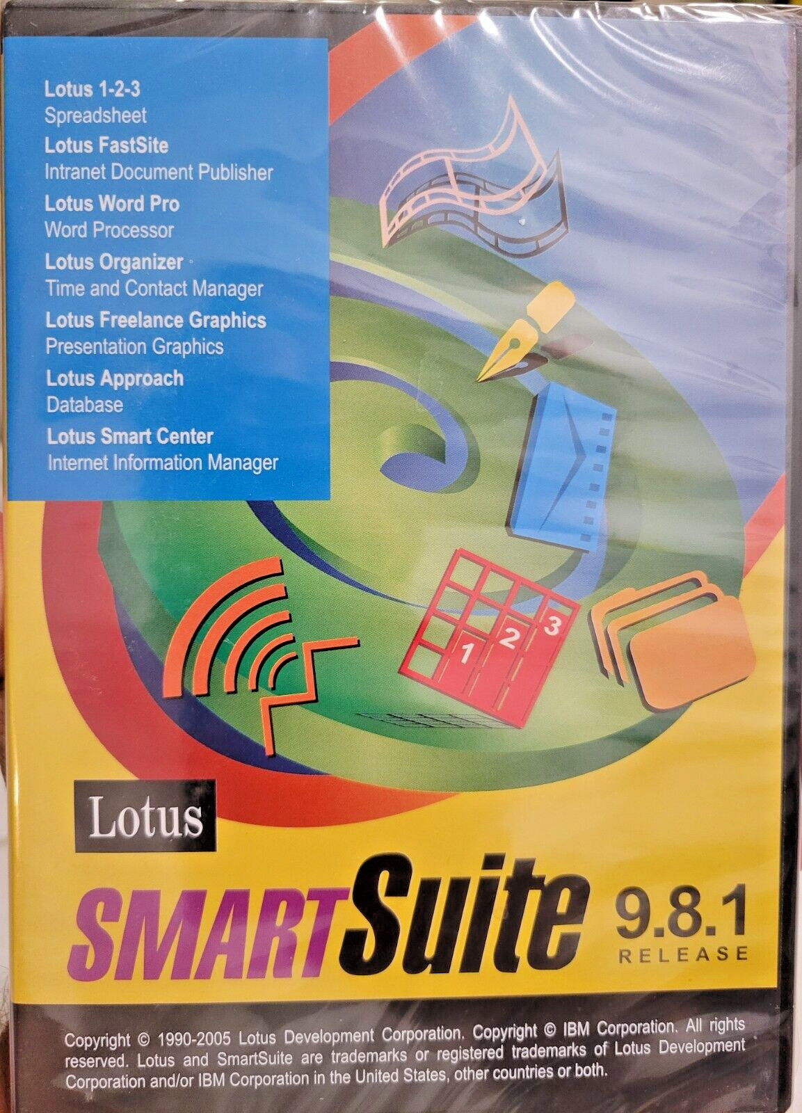 IBM LOTUS OFFICE SMARTSUITE 9.8.1 Organizer Approach Word 1-2-3 Windows XP 10 11