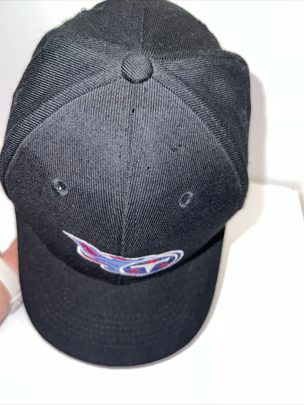 Tennessee Titans Logo on Black Hat Cap Acrylic Hook Loop Unbranded