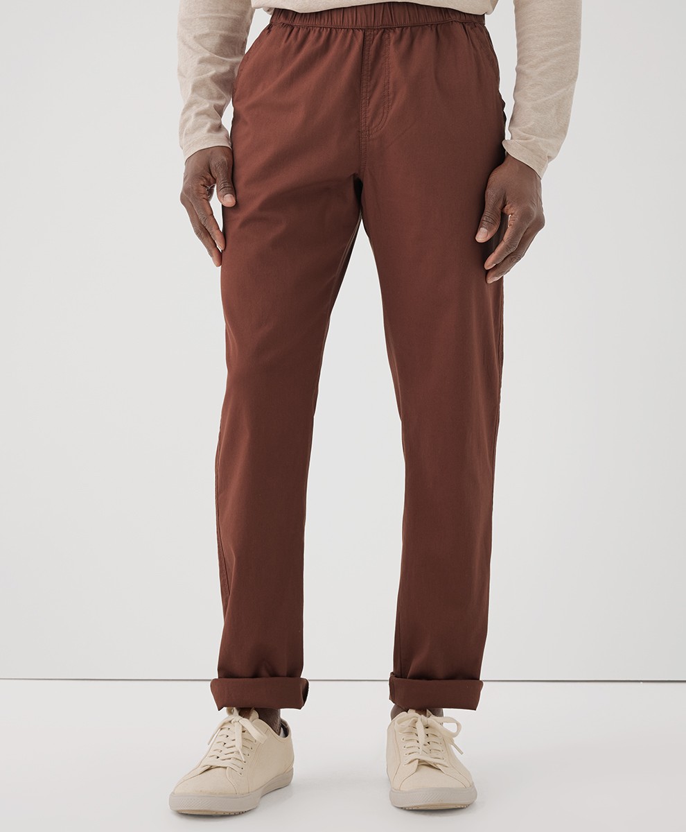 Pact Men's Daily Twill Midweight Pants Large Mahogany Brown 32" Inseam