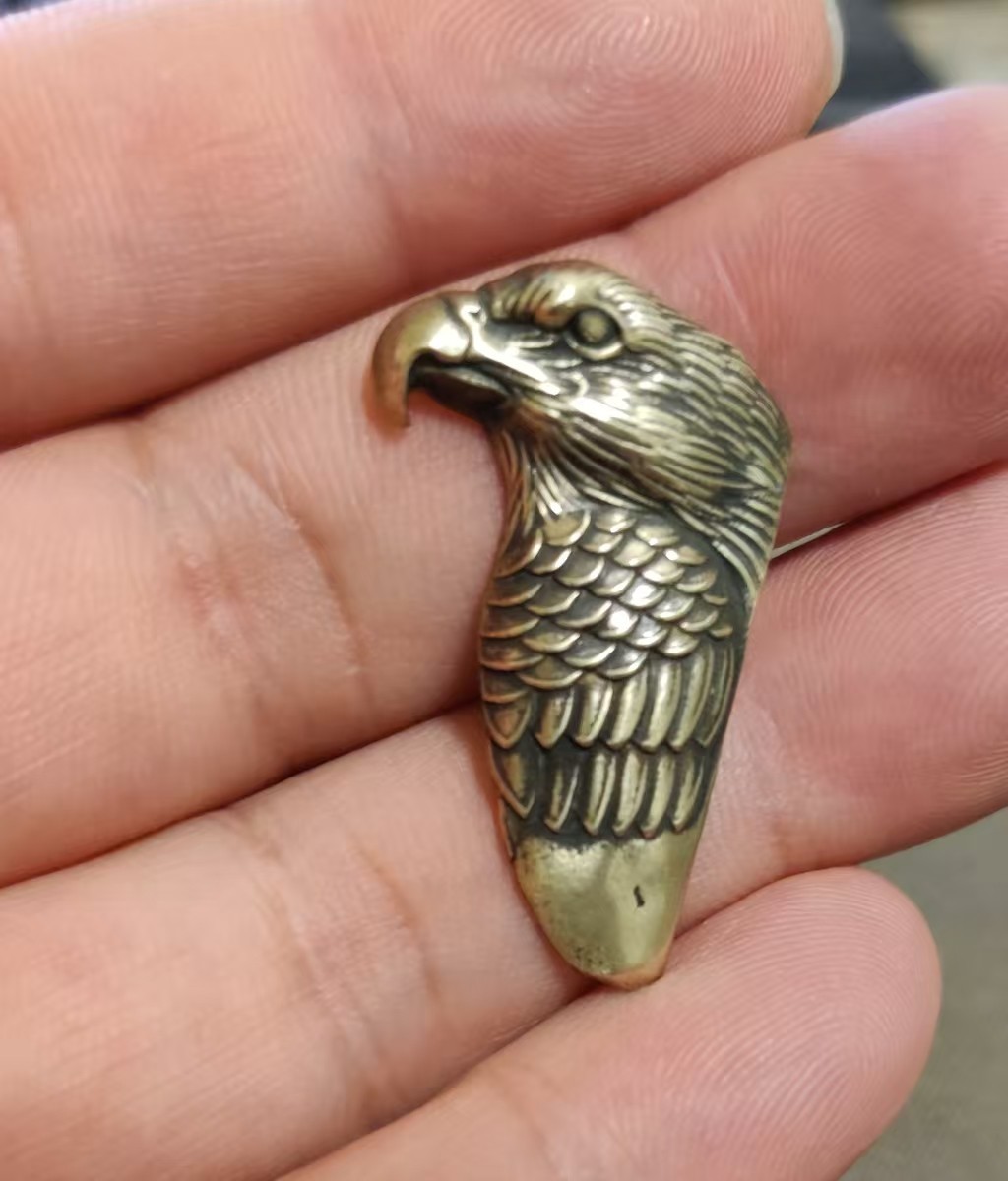 1 piece Lighter accessories Brass Eagle Head Statue DIY sticker