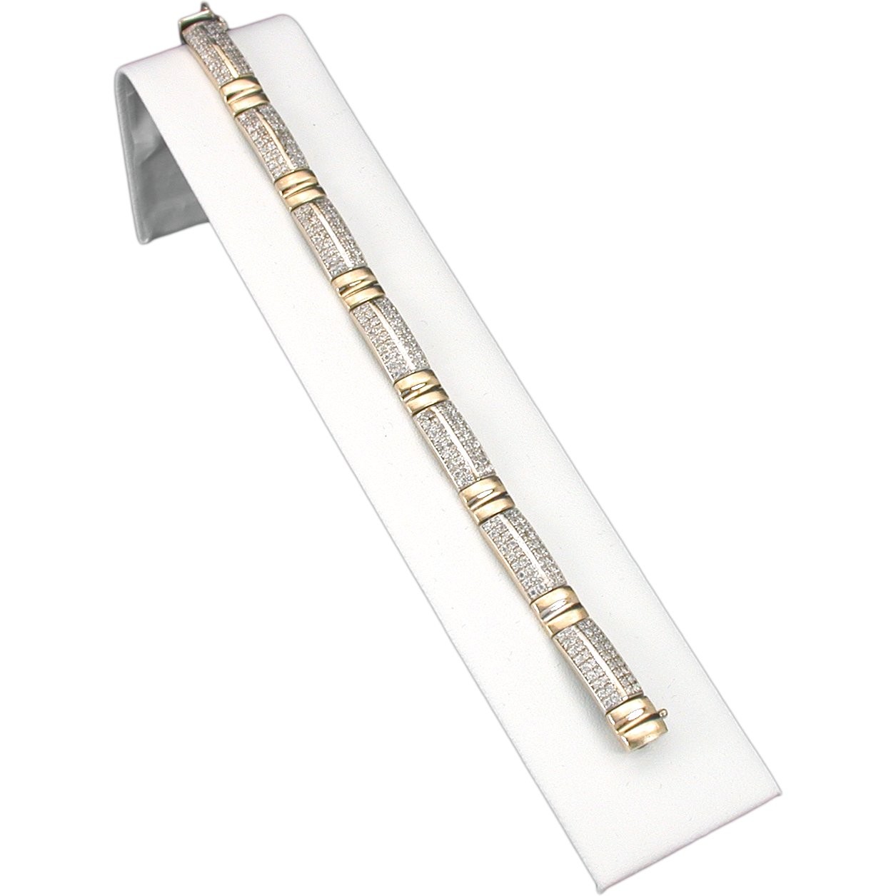 White Faux Leather Bracelet Jewelry Display Ramp 8" x 2 1/8"