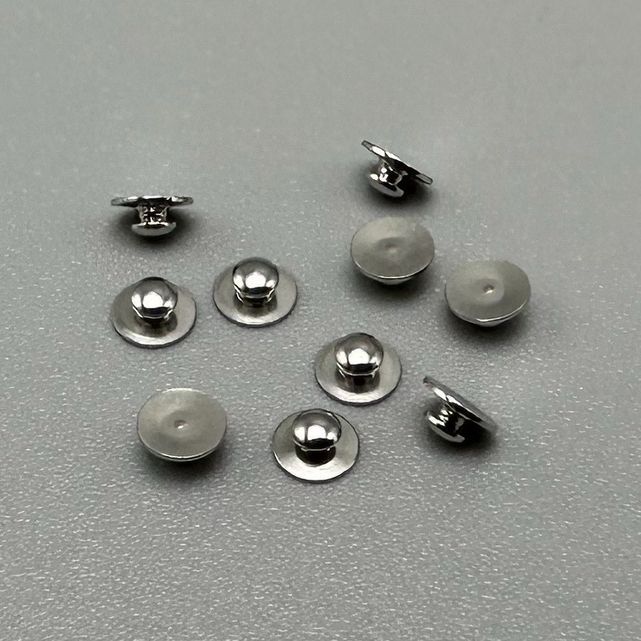 10Pcs Dental Orthodontic Lingual Buttons Weldable Round Metal Plain Base Button