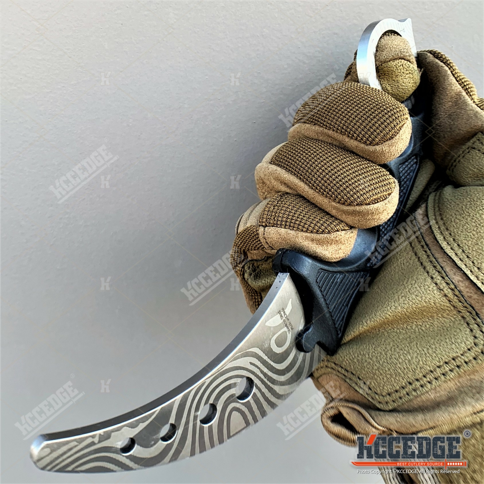 7.5" Fixed Blade Knife FULL METAL TRAINING KARAMBIT with DULL EDGE